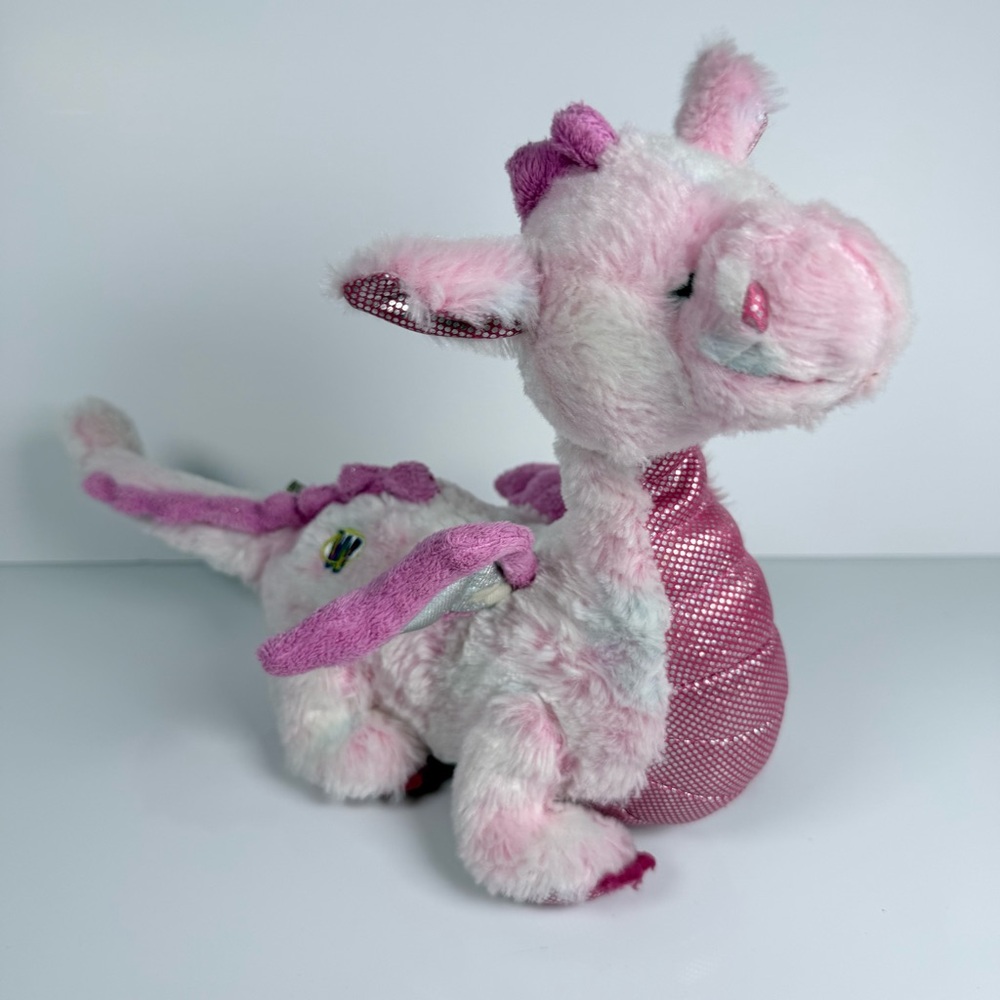 Ganz Webkinz Whimsy Dragon Sparkly Pink Plush 11" Retired Stuffed Animal